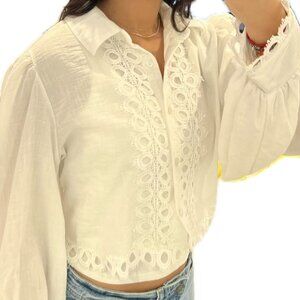 White lace blouse with a boho vibe